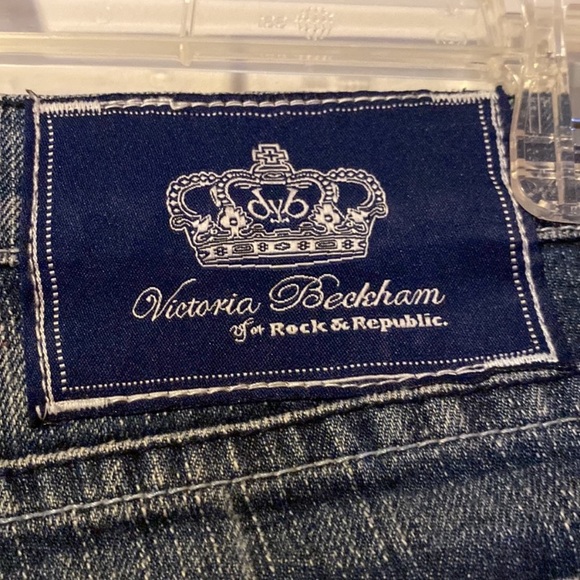 Size 8 Victoria Beckham for Rock & Republic Y2K Vintage Flare Denim Jeans - Picture 7 of 10